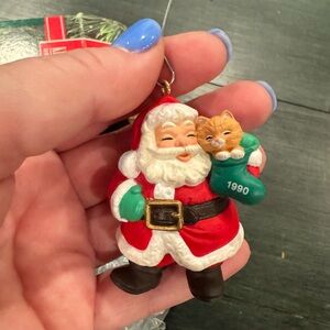 1990 Kitty’s Best Pal Santa Hallmark Keepsake Ornament